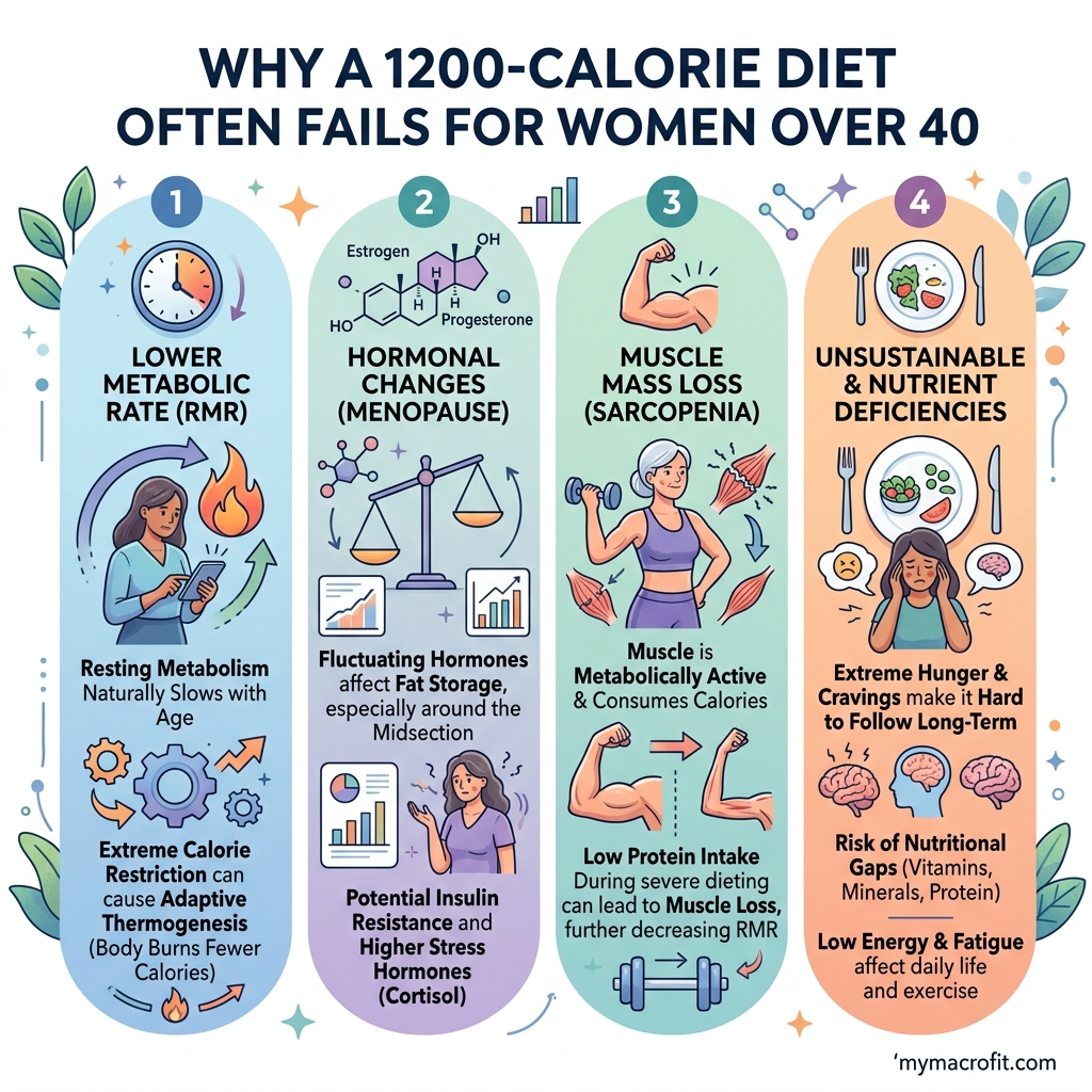 1200 Calories After 40: Too Low for Most Women (Here's What to Eat Instead) infographic