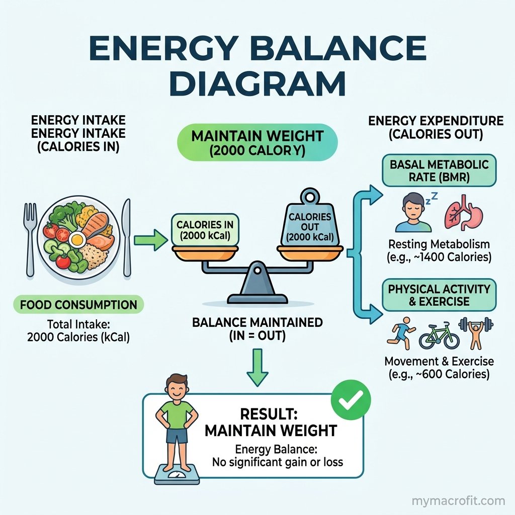 2000 calorie meal plan diagram, how to adjust portions for fat loss, maintenance, muscle building, and training vs rest days