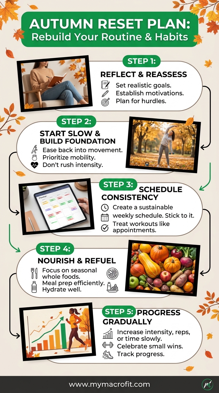 Autumn fitness reset plan, how to get back to your workout routine after summer and rebuild healthy habits