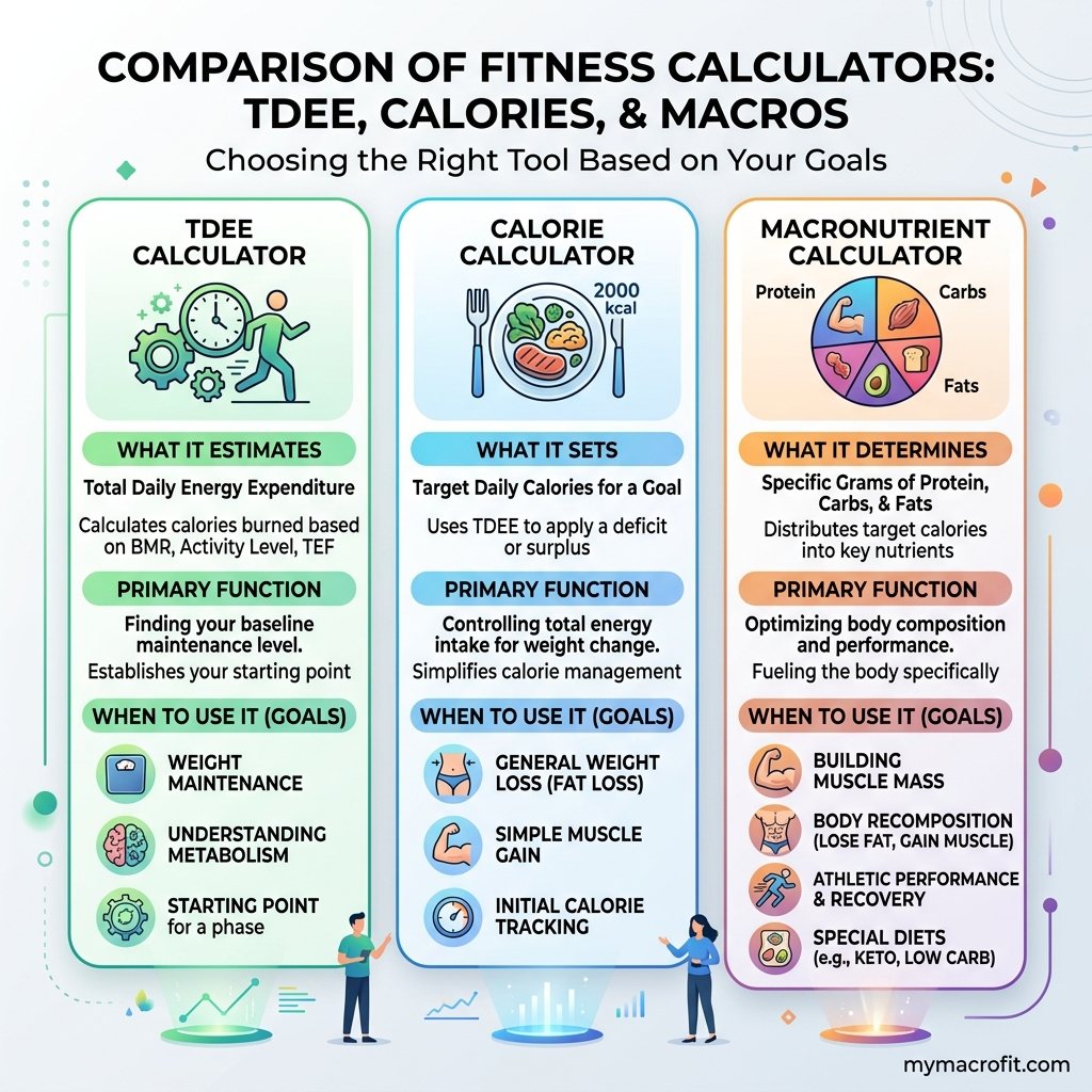 Which Calculator Should You Use? A Quick Guide by Goal infographic