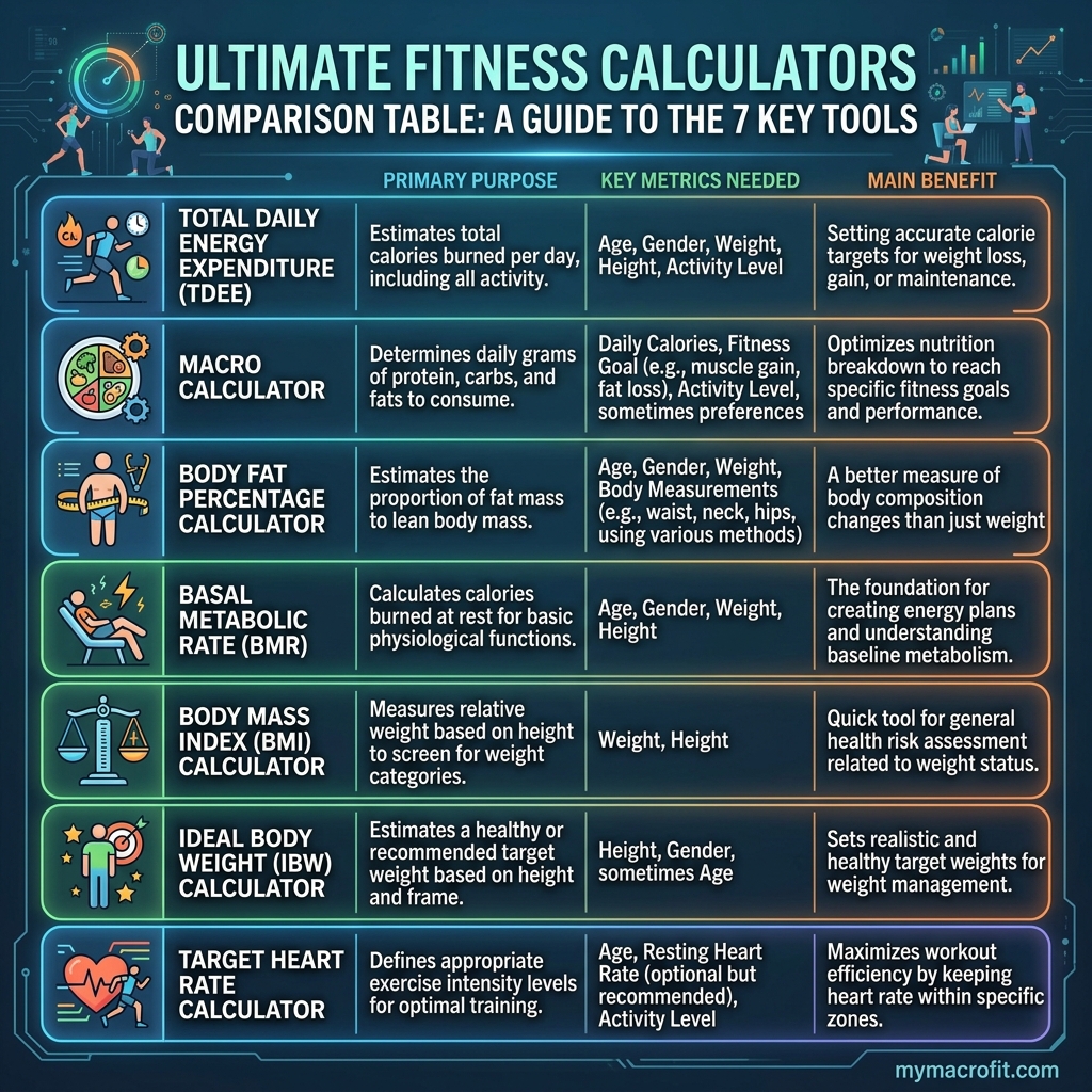 The Best Free Fitness Calculators for Weight Loss (and When to Use Each) infographic