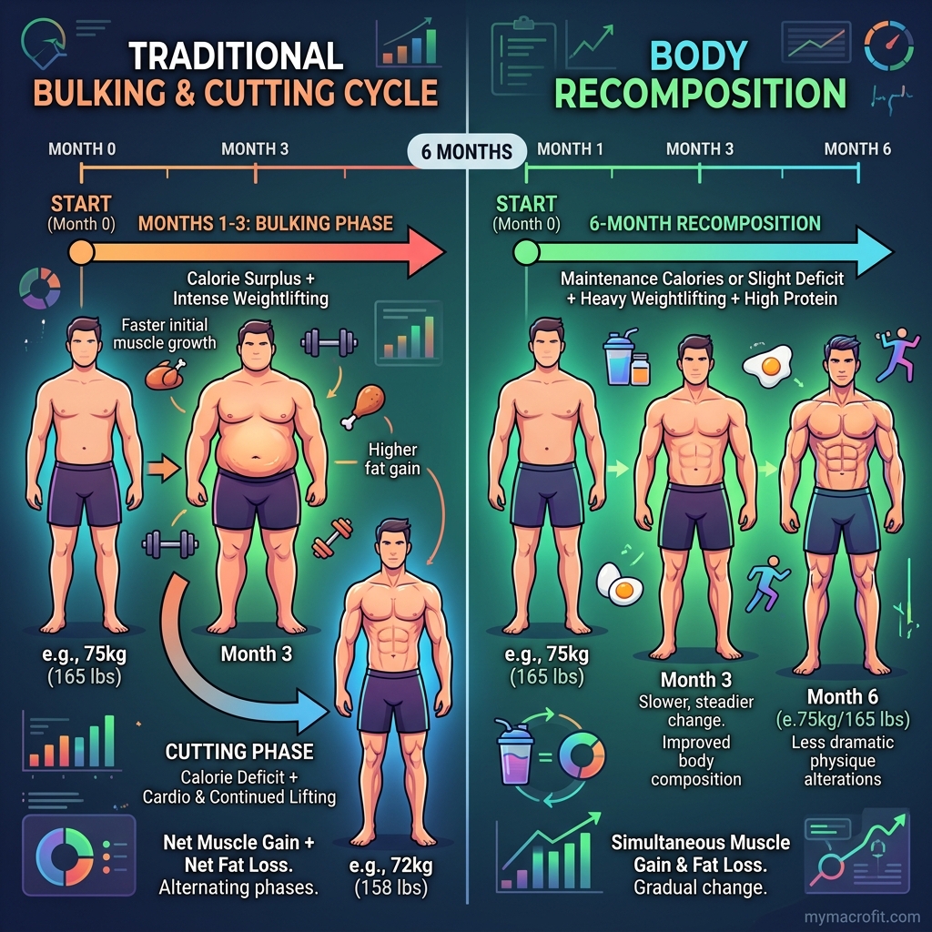 Body Recomposition: Can You Really Build Muscle and Lose Fat at the Same Time? chart