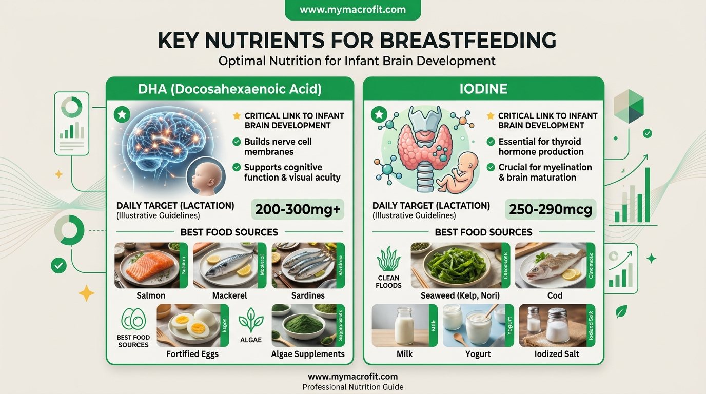 Breastfeeding key nutrients, daily targets, best food sources, and what happens to breast milk if intake is low