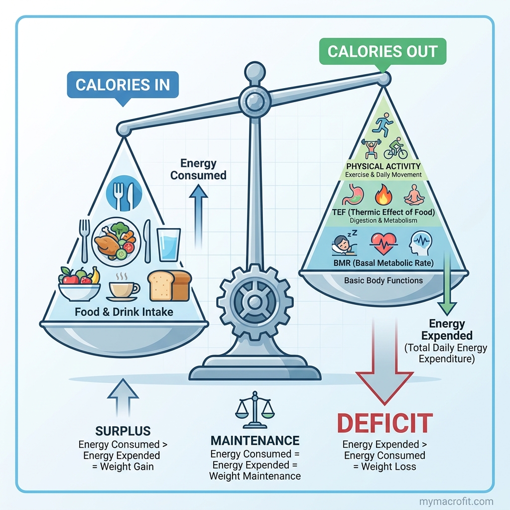 How to create a 500 calorie deficit, splitting it between diet reduction and exercise burn for a sustainable approach