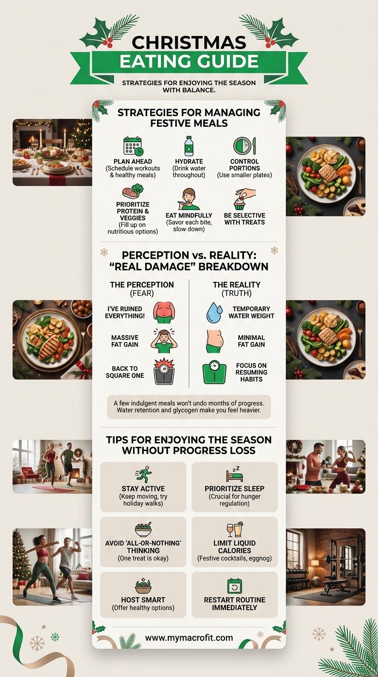 Christmas eating guide, how to manage festive eating, what the real damage looks like, and how to enjoy Christmas without undoing your progress