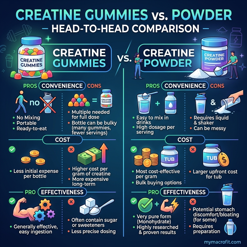 Creatine Gummies vs Powder: Are the Trendy Gummies Worth It? infographic