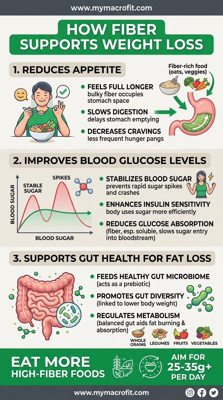 Fibre and weight loss, how fibre reduces appetite, improves blood glucose, and supports gut health for fat loss