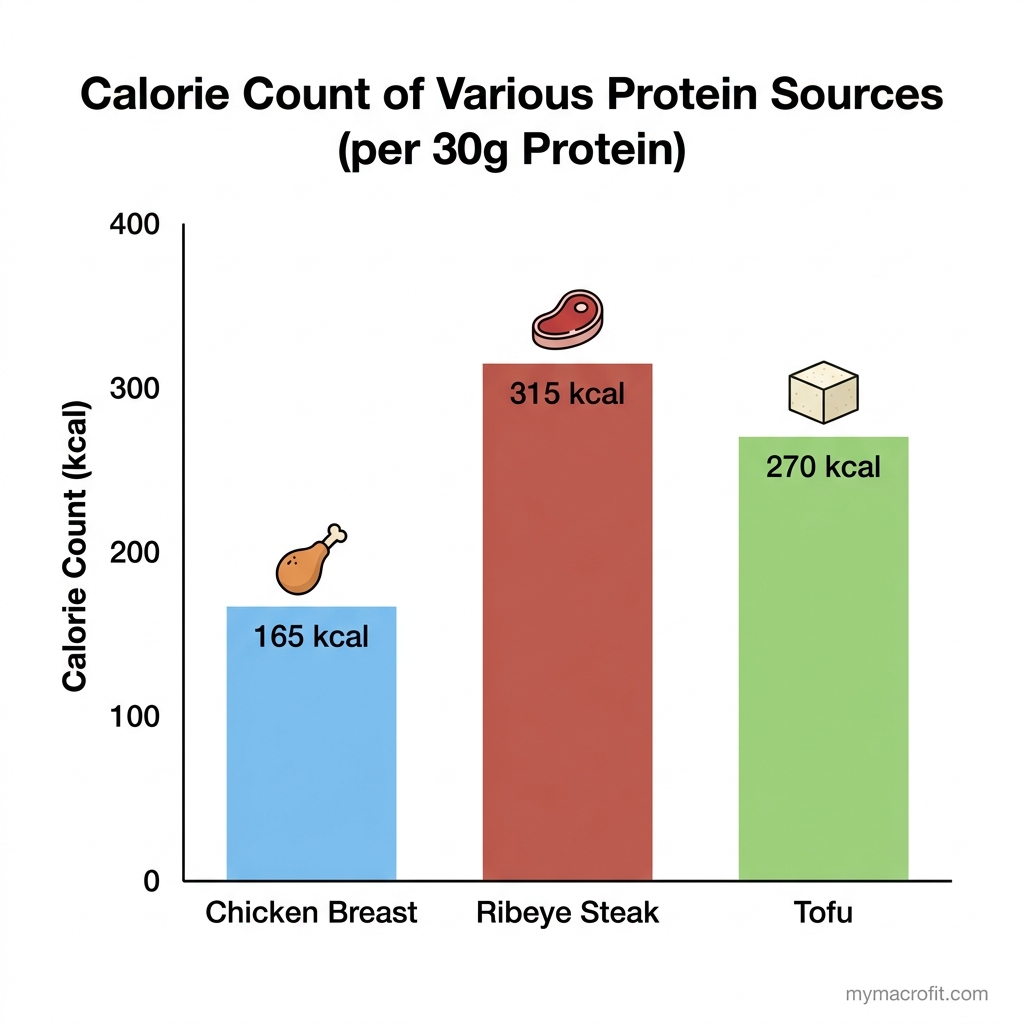 Protein density chart, top 10 high-protein low-calorie foods ranked by protein per calorie
