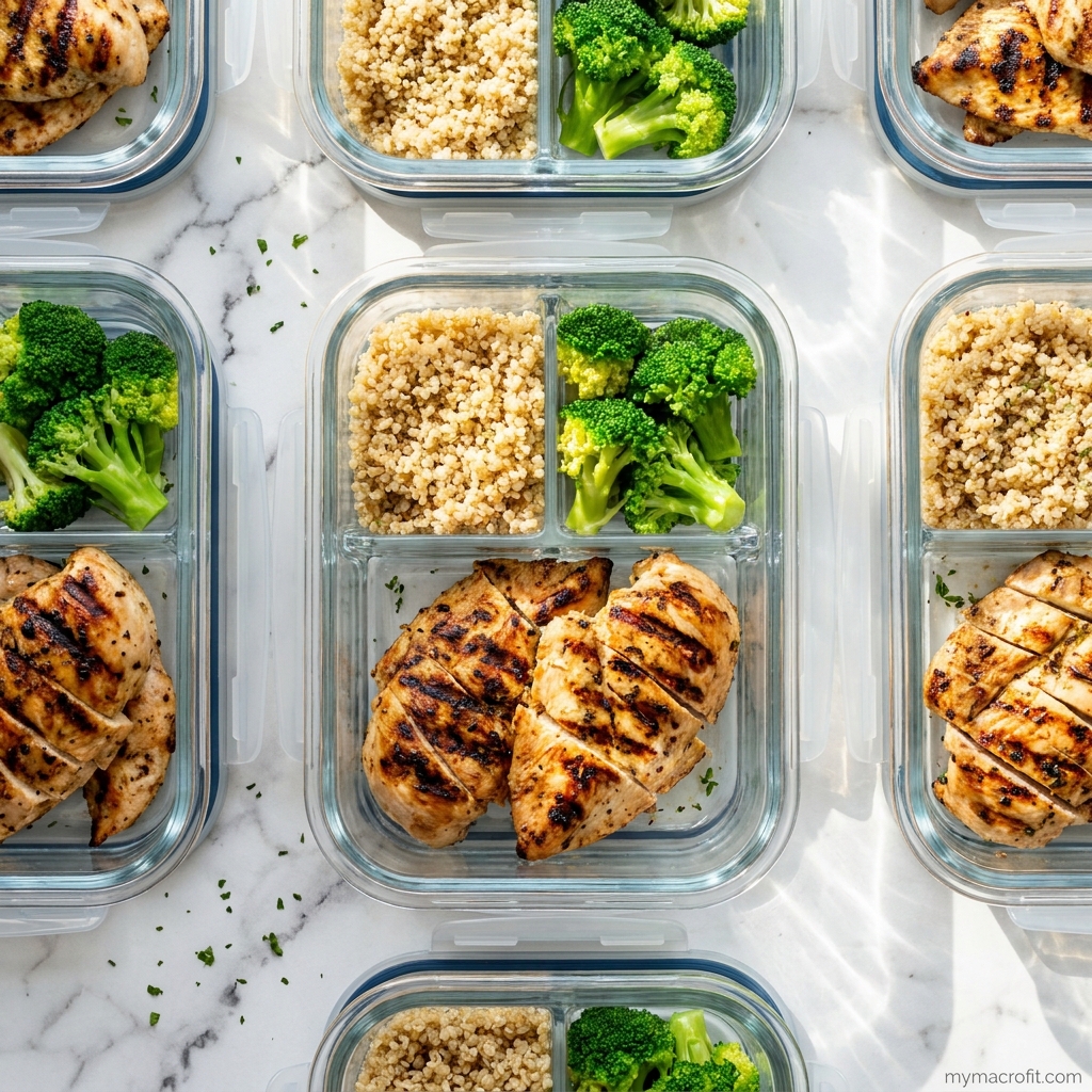 High-protein meal ideas for the day, breakfast, lunch, dinner and snack options each with 30-45g protein