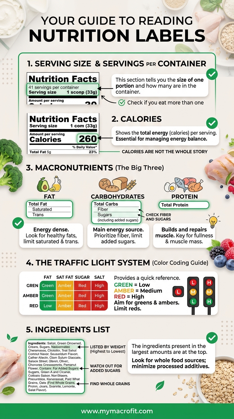 How to read a nutrition label, annotated guide to calories, macros, ingredients list and traffic light system