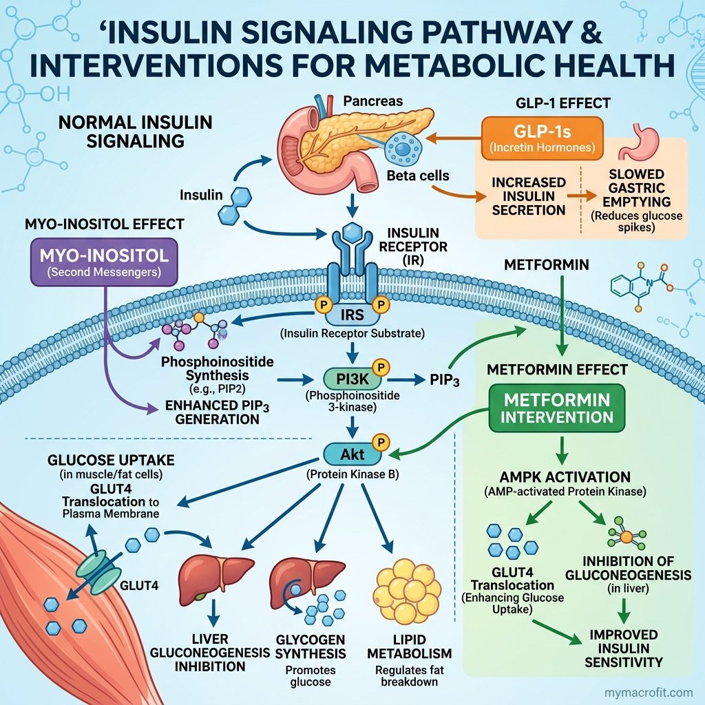 Inositol vs Metformin vs GLP-1: Which Is Best for PCOS and Insulin Resistance? diagram