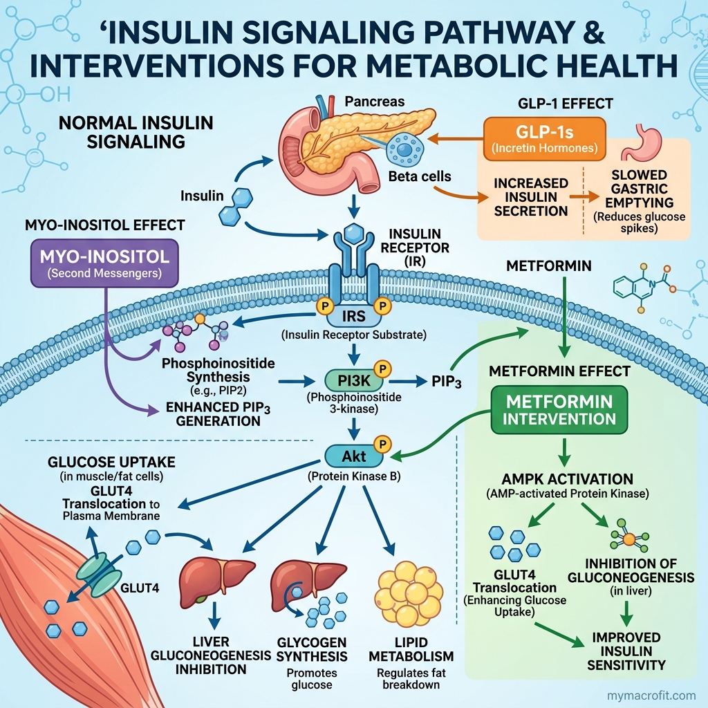 Inositol vs Metformin vs GLP-1: Which Is Best for PCOS and Insulin Resistance? diagram