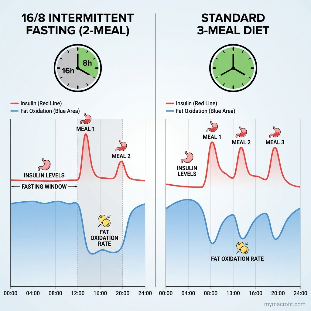 Intermittent fasting 16/8 research summary, weight loss, fat loss and muscle retention compared to standard calorie restriction