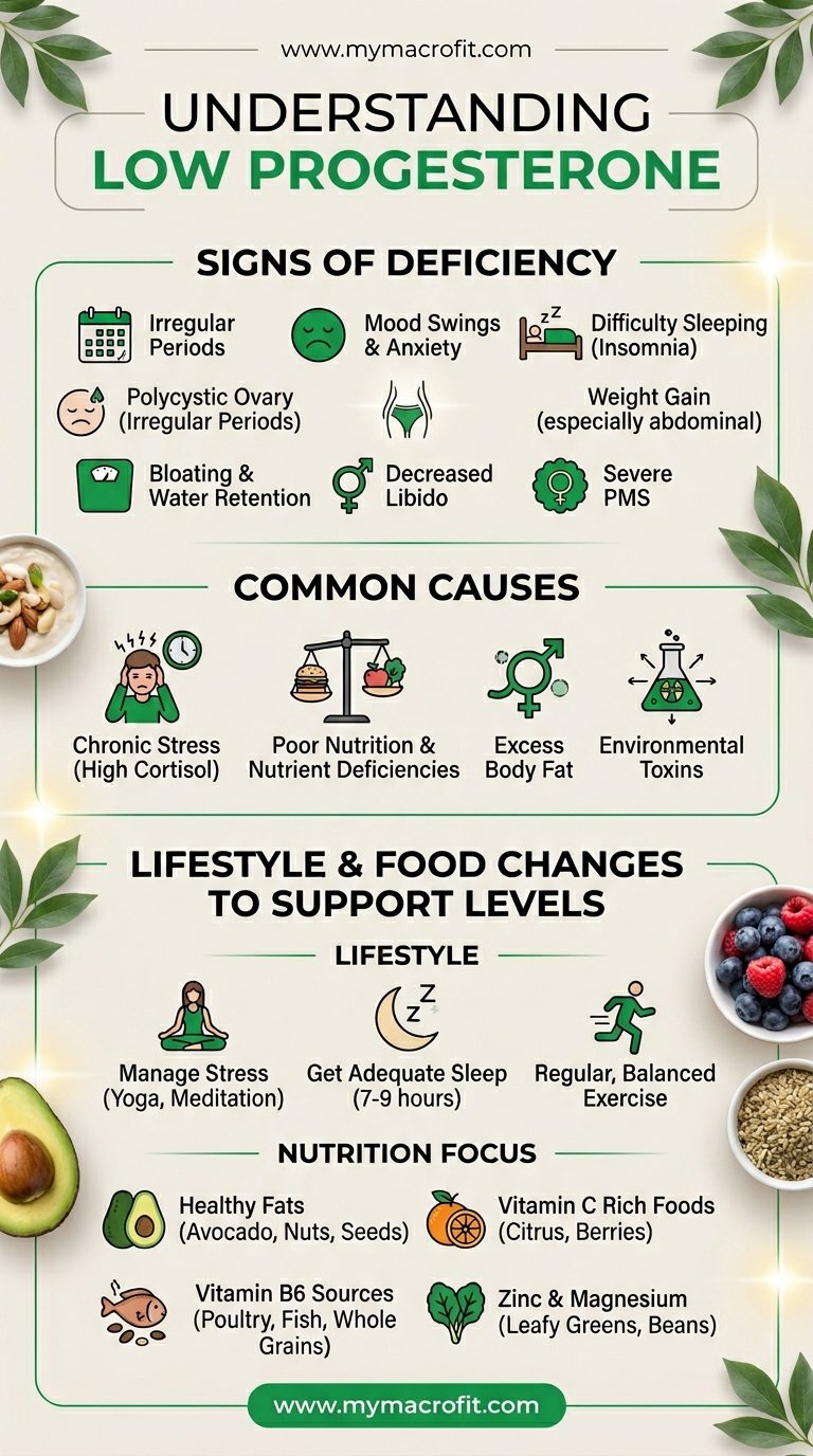 Low progesterone guide, signs, causes, and foods and lifestyle changes to support progesterone production