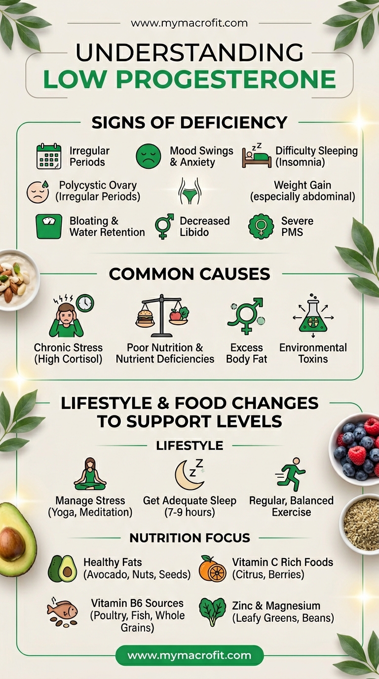 Low progesterone guide, signs, causes, and foods and lifestyle changes to support progesterone production