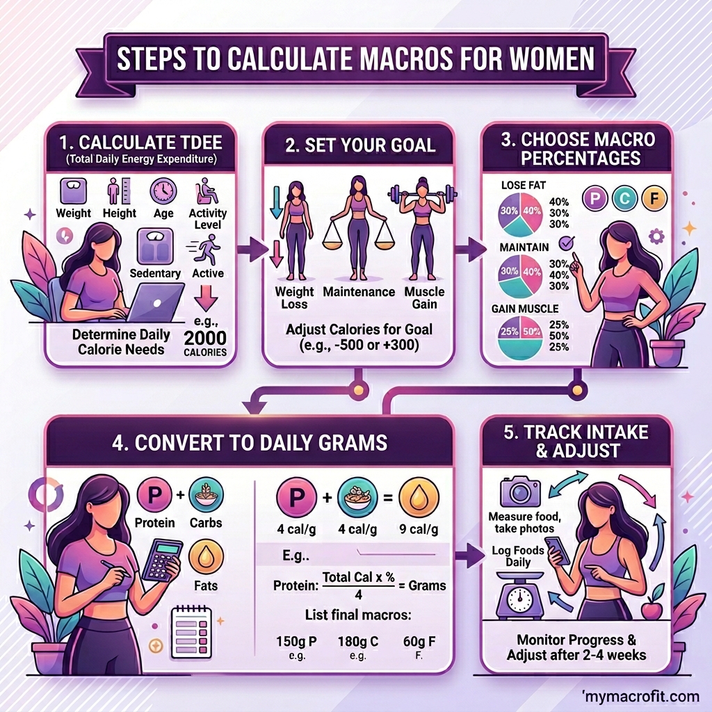 How to calculate macros for women, protein, carbs and fat targets with cycle-syncing guide