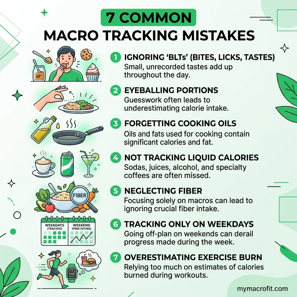 9 Macro Tracking Mistakes That Stall Weight Loss (and How to Fix Each One) infographic