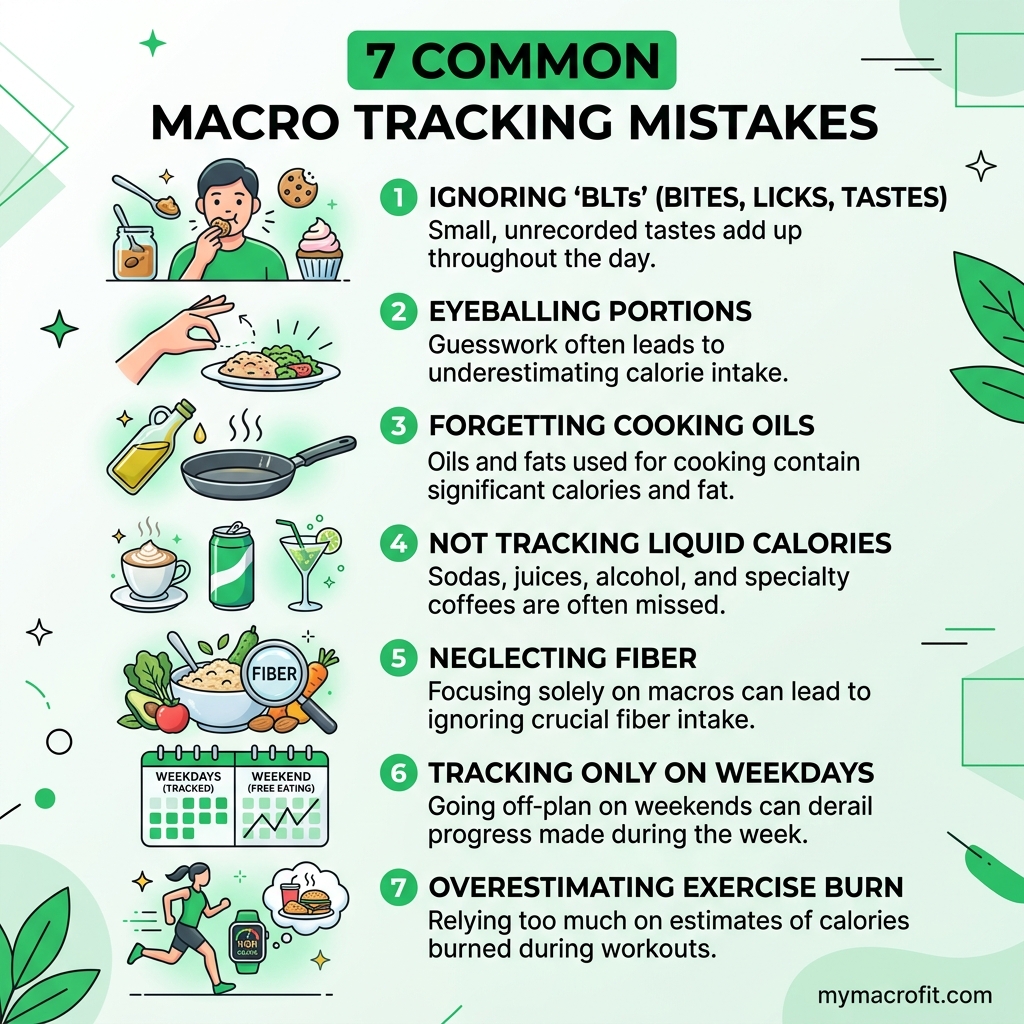9 Macro Tracking Mistakes That Stall Weight Loss (and How to Fix Each One) infographic