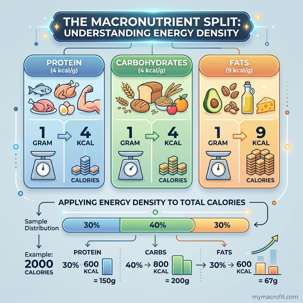 Macros by Body Weight: Protein, Carb and Fat Targets Chart diagram