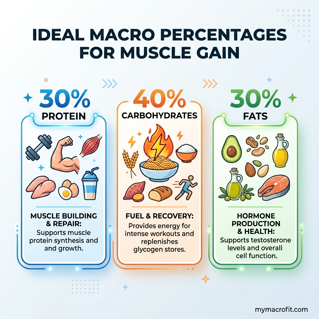 Macros for Muscle Gain: Lean Bulk Targets That Build Muscle, Not Just Fat infographic