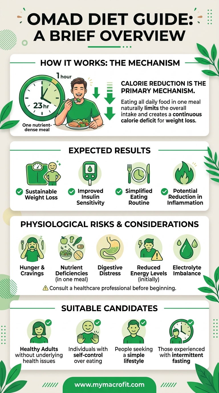 OMAD diet guide, how it works, expected results, physiological risks, and who it suits