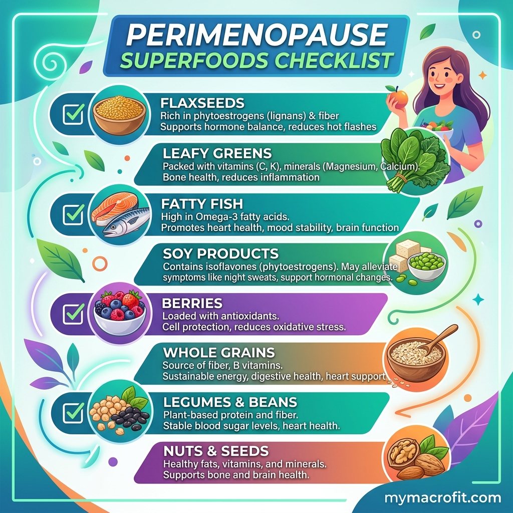 Perimenopause diet in your 40s, key nutritional changes, foods to prioritise, and dietary patterns for the hormonal transition