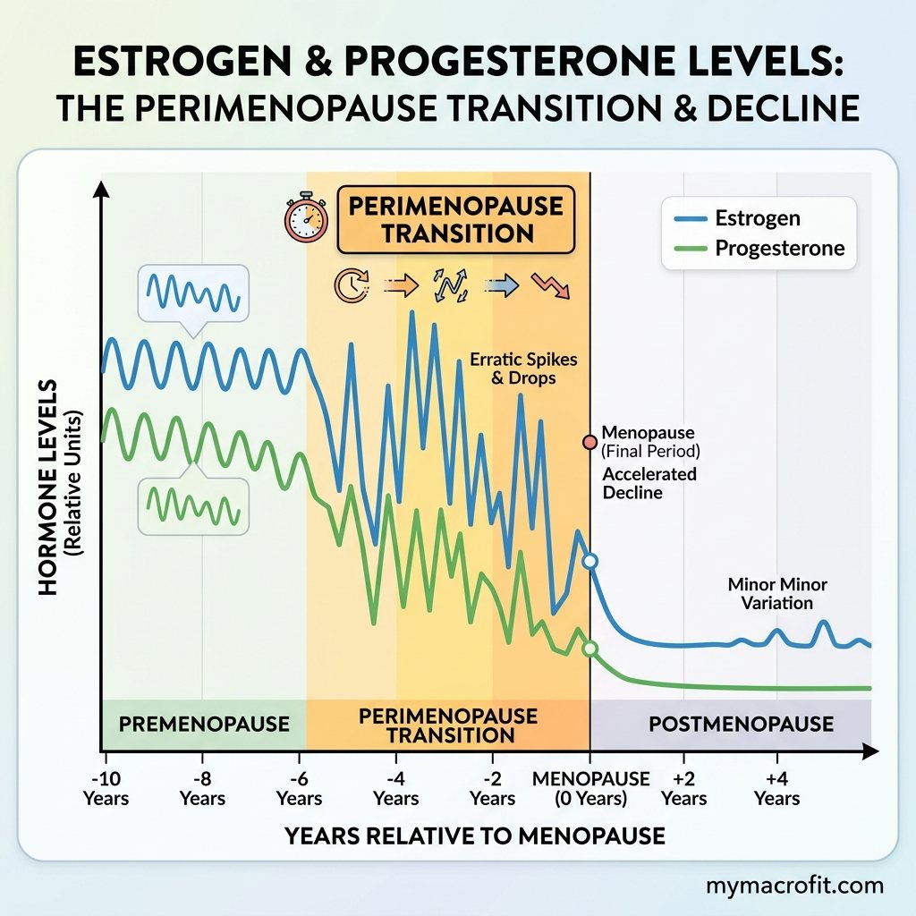 Perimenopausal weight gain mechanisms and interventions, showing the relationship between hormonal changes and effective lifestyle strategies