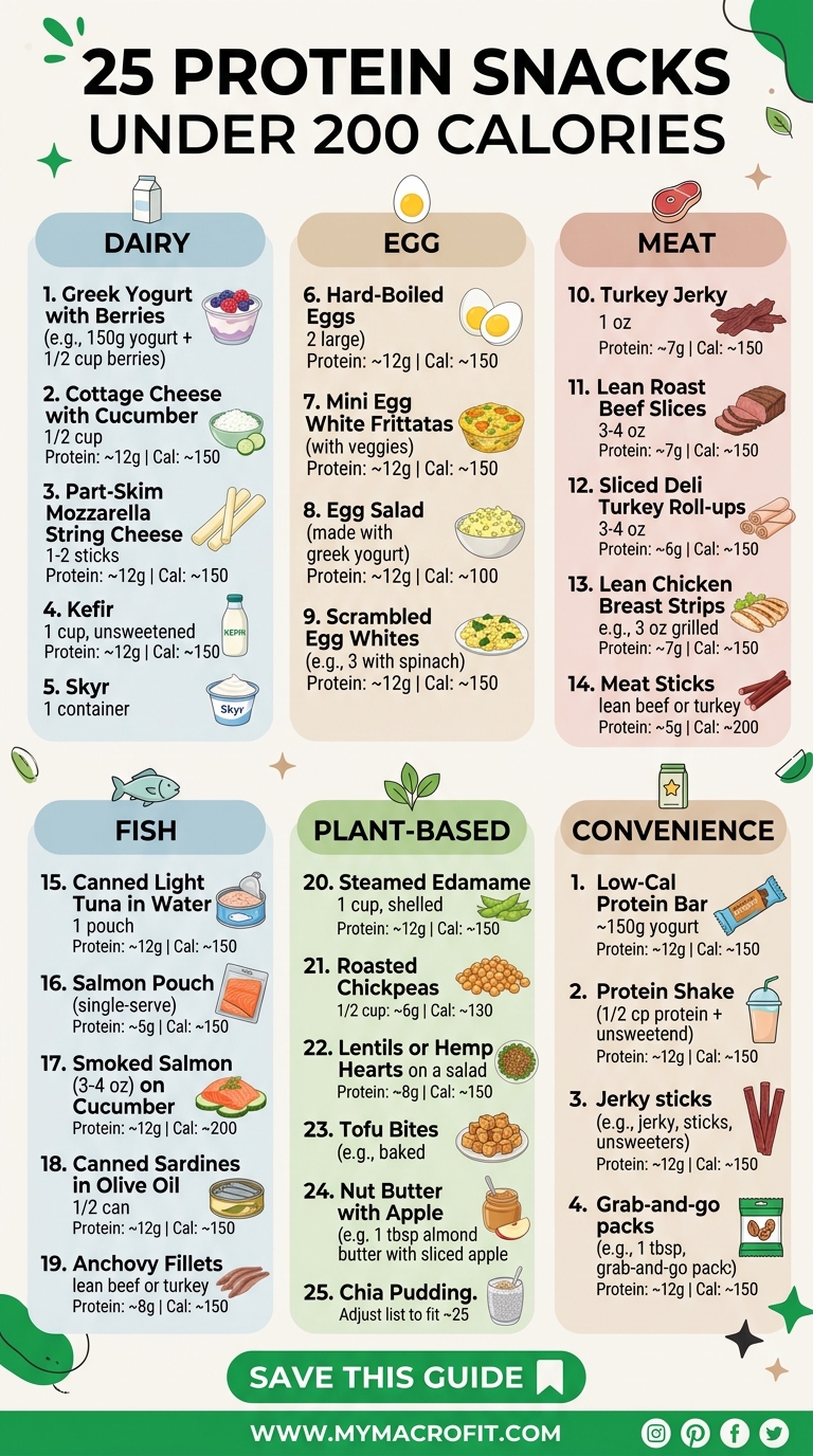 25 protein snacks under 200 calories, dairy, egg, meat, fish, plant-based and convenience options