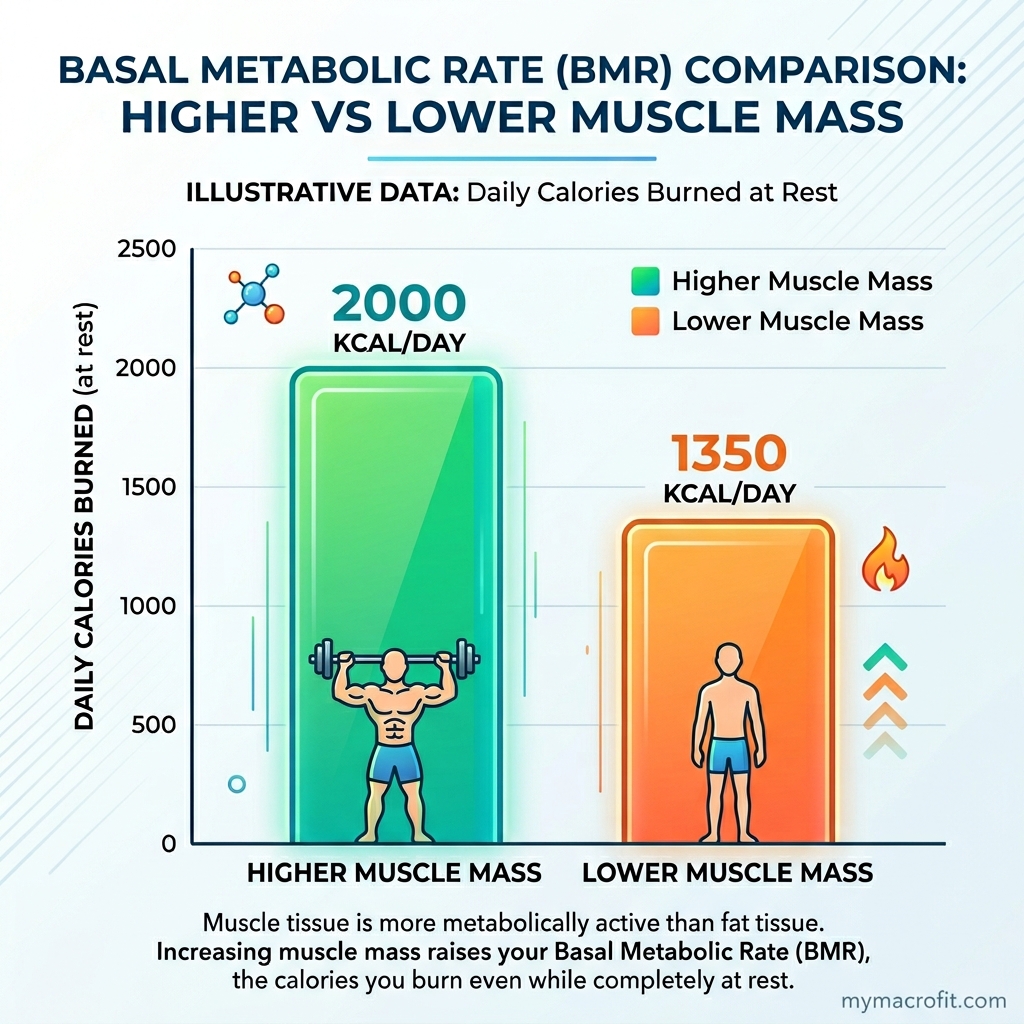 Strength training vs cardio calorie comparison, session burn, resting metabolism effect and 12-week fat change for each approach