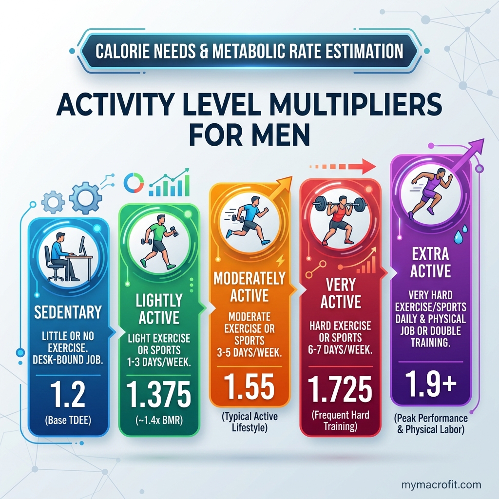 TDEE Calculator for Men: Find Your Maintenance Calories (Cut, Bulk, Maintain) chart