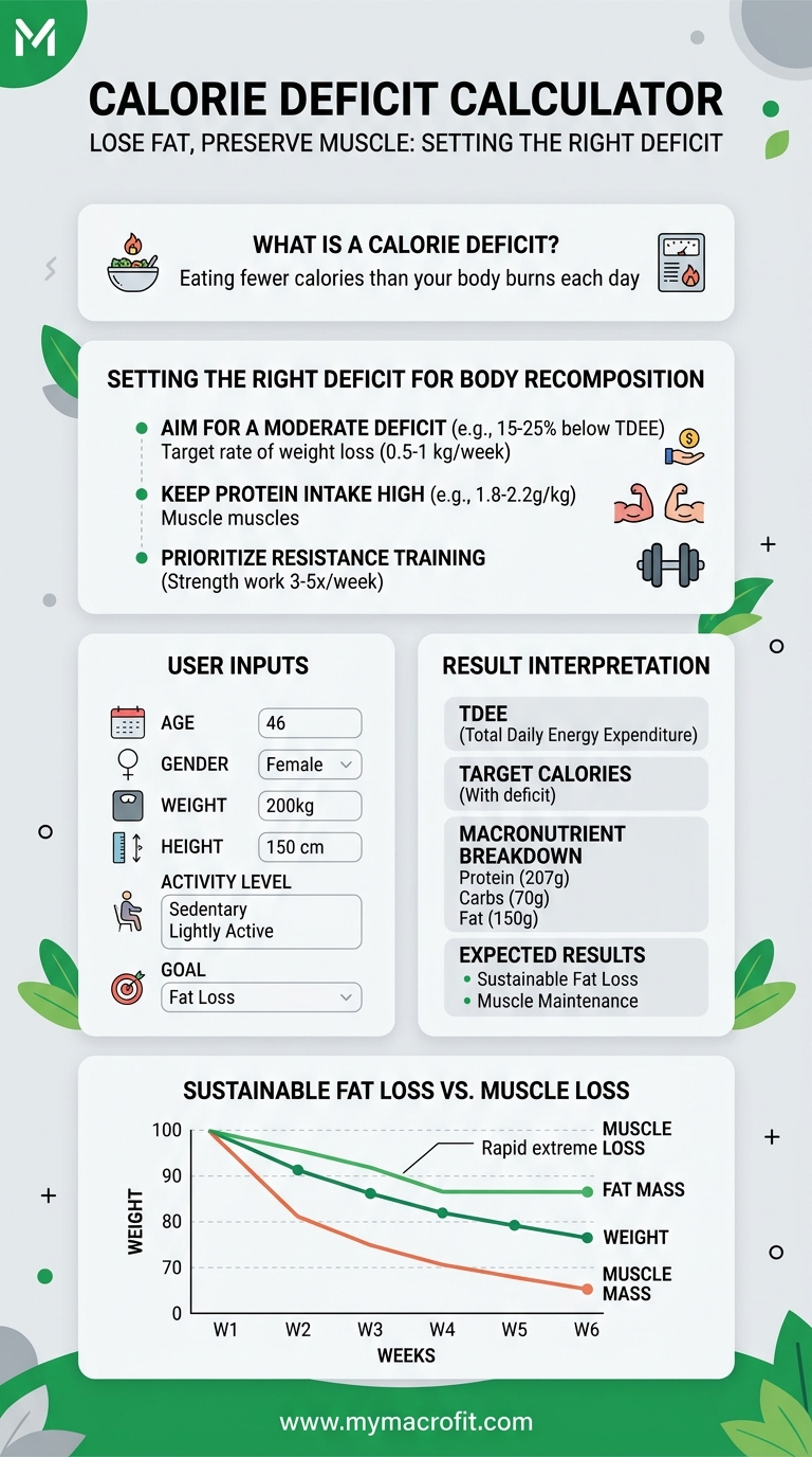 Calorie Deficit Calculator visual guide