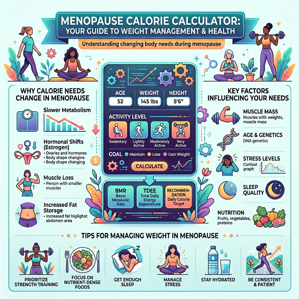 Menopause Calorie Calculator visual guide