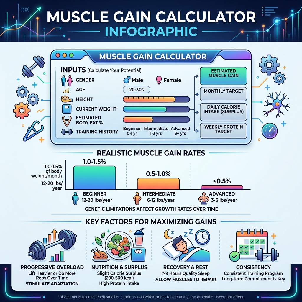 Muscle Gain Calculator visual guide