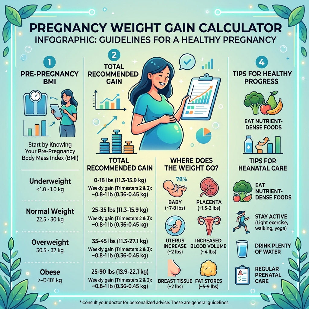 Pregnancy Weight Gain Calculator visual guide