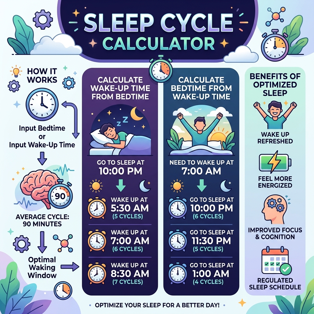 Sleep Cycle Calculator visual guide