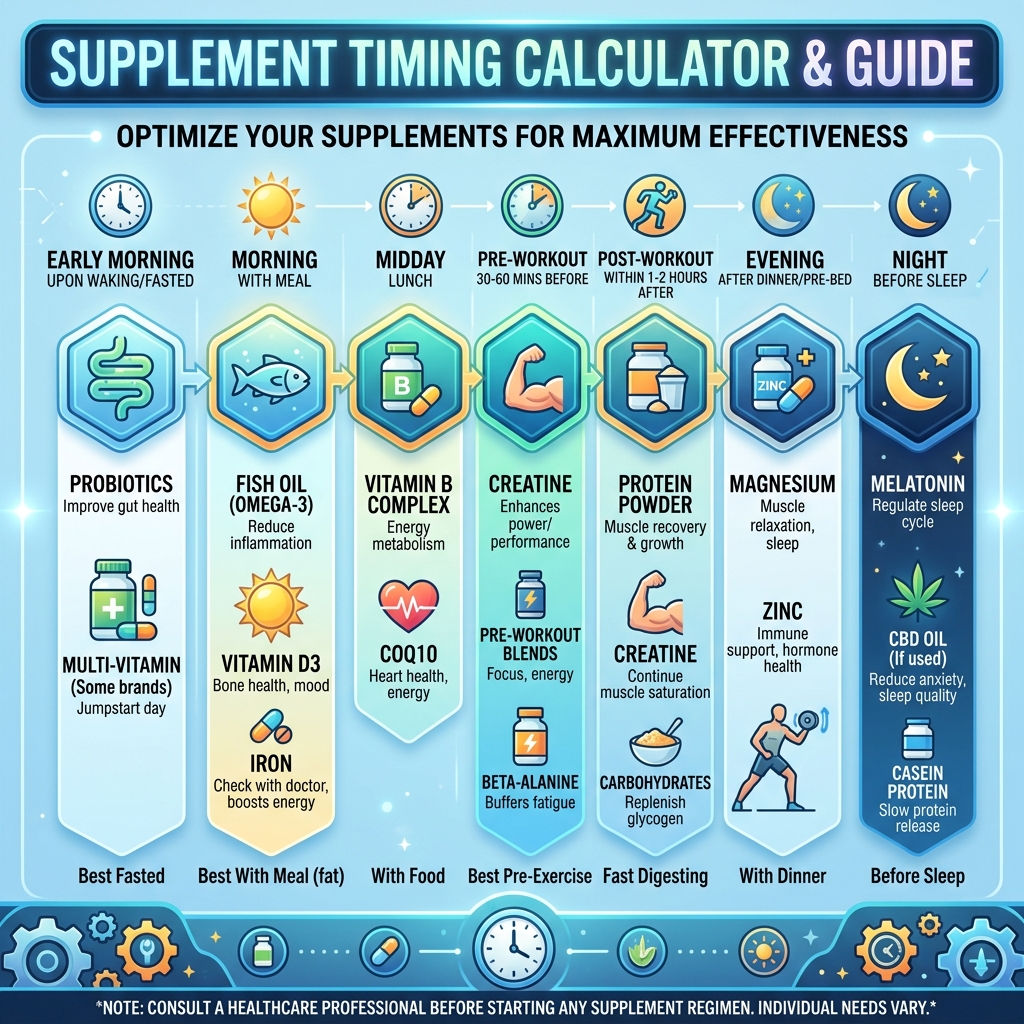 Supplement Timing Calculator visual guide