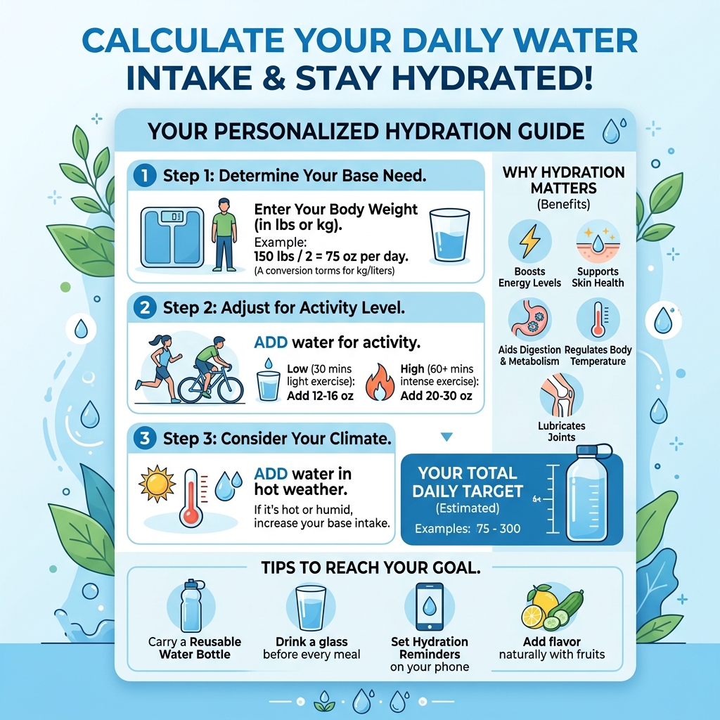 Water Intake Calculator visual guide